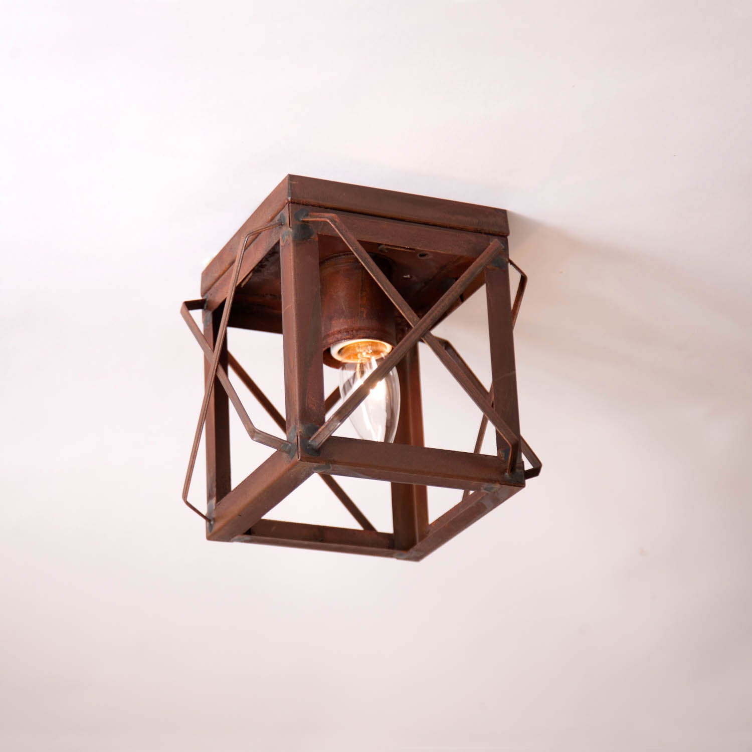 Hand-Crafted | Contemporary | Porch Single Ceiling Light Rustic Tin