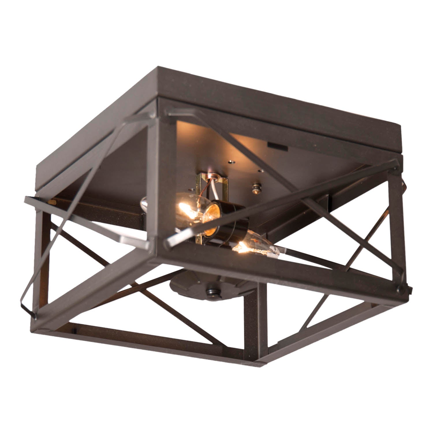 Country Tin  Contemporary Flush Mount Double Ceiling Light
