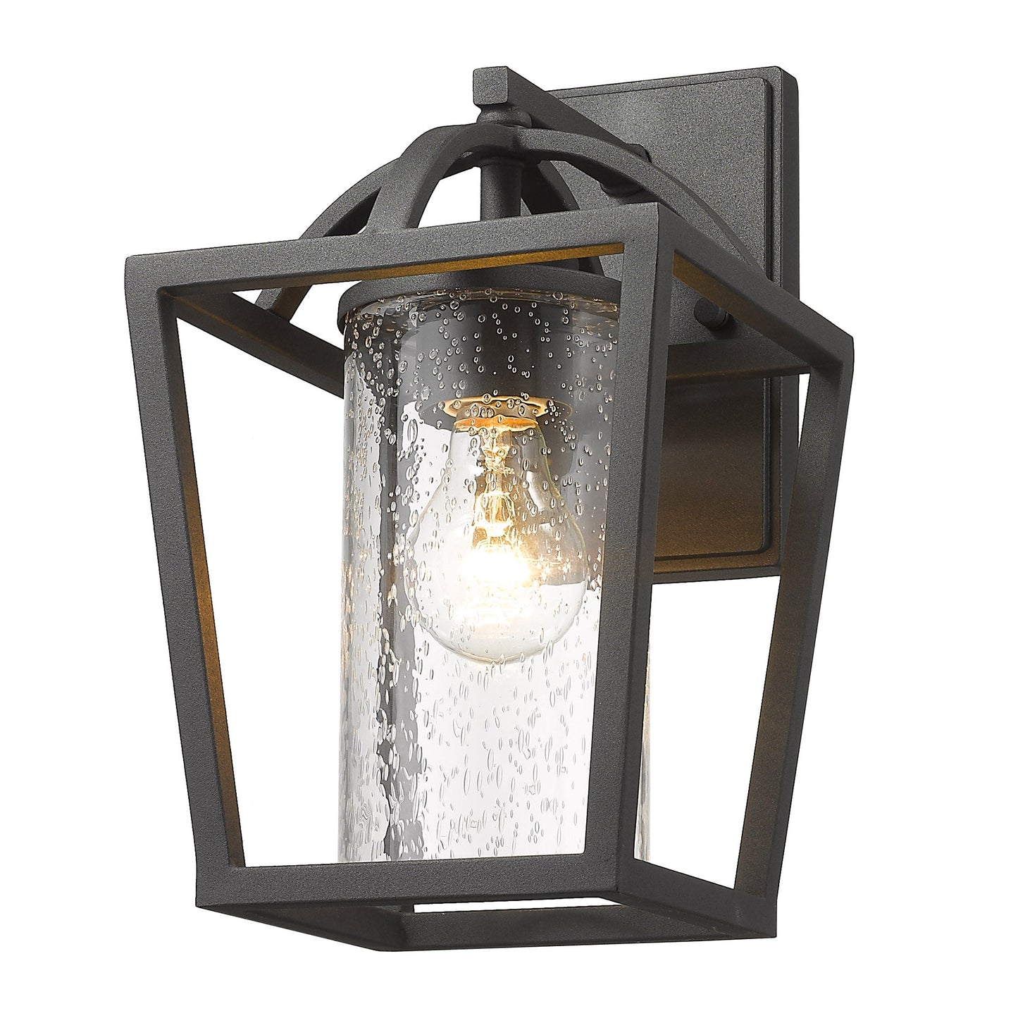 Traditional | Industrial-Inspired Lantern Medium Wall Sconce With Seeded Glass - Showroom
