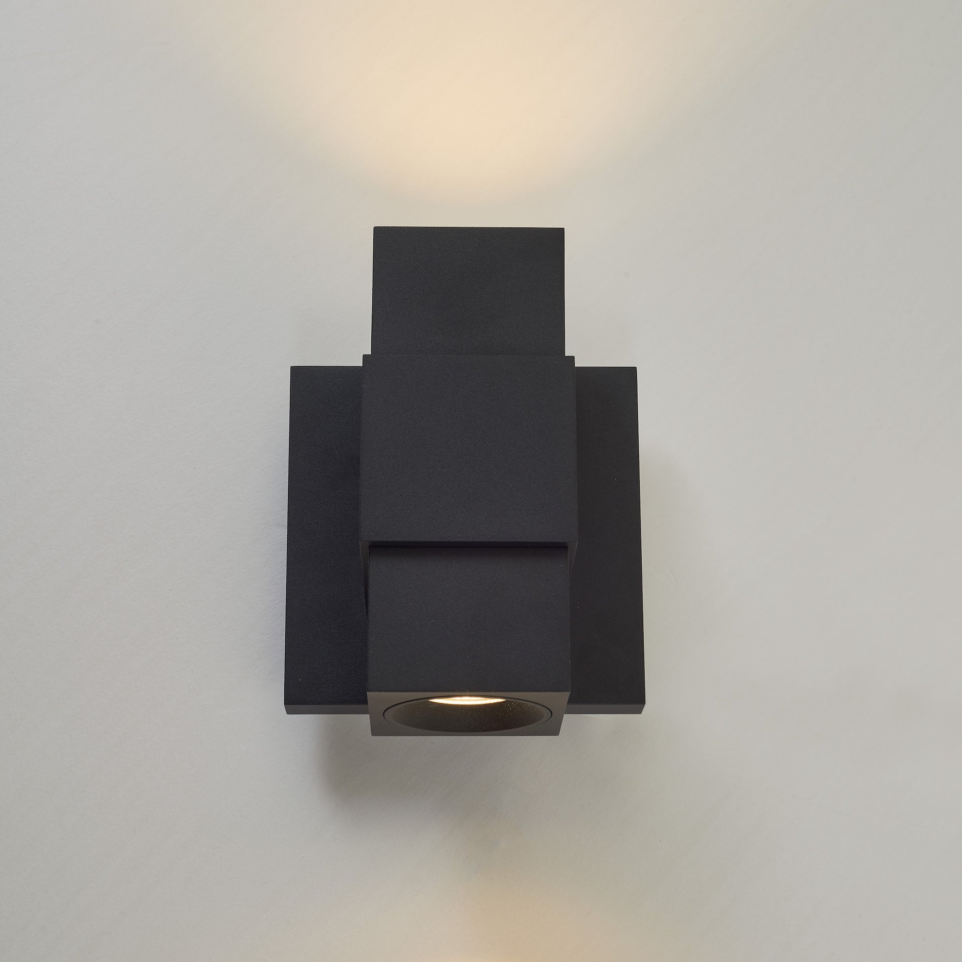 Contemporary | Stacked Outdoor Flush Mount Up & Down Light Matte Black