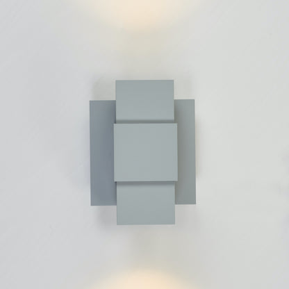 Contemporary | Stacked Outdoor Flush Mount Up & Down Light Silica