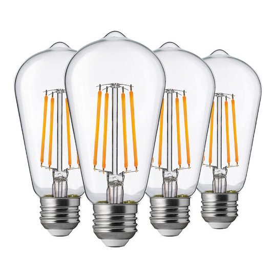Clear ST Edison Light Bulb with Straight Filaments, 4 Pack