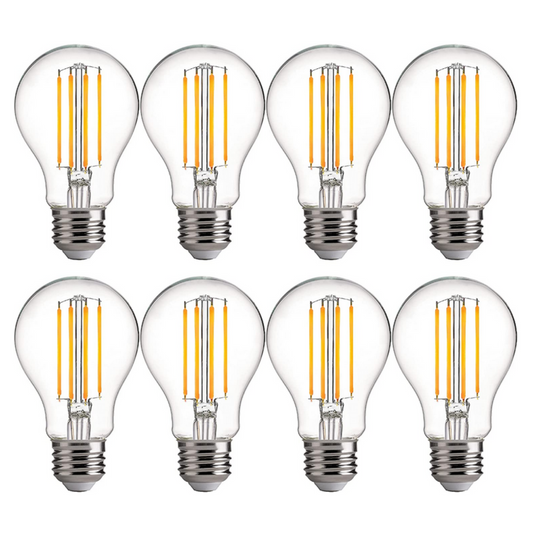 Clear A Edison Light Bulb with Straight Filaments, 4 Pack